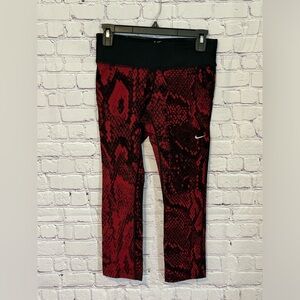 Nike Red and Black Snakeskin Leggings